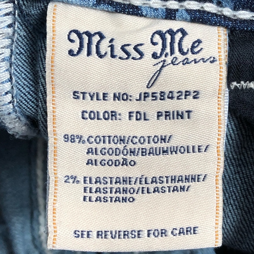 Miss Me FDL Print Cuffed Capri Jeans 26 - Picture 4 of 8